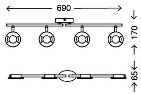 Briloner 2798-042 - Faretto STONE LED 4xLED/4,5W/230V
