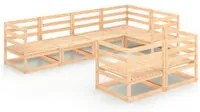 Set Divani da Giardino 7 pz in Legno Massello di Pino cod mxl 37452