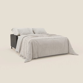 Narciso divano letto desing con materasso H18 cm bicolore con struttura in microfibra smacchiabile e imbottiture in elegante tessuto impermeabile T06 nero - ocra