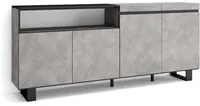 Credenza Mobile Cucina 200x87x35cm con 4 Porte Design industriale, Stile moderno, Cemento