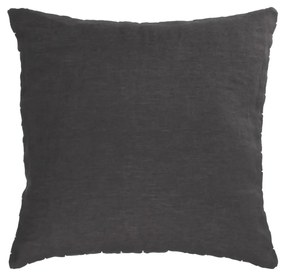 Kave Home - Fodera cuscino Elmina 100% lino nero 45 x 45 cm