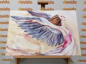 Stampa su tela – Angelo libero con ali viola