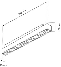 Luce LED da incasso MAGNETIC TRACK LED/18W/48V 4000K