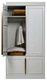 Armadio grigio chiaro in pino massiccio 110x215x62 cm Organize – WOOOD