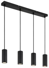 Globo 57918-4HB - Lampadario a sospensione con filo JAMES 4xGU10/25W/230V nero