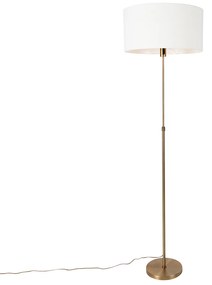 Lampada da terra regolabile bronzo con paralume bianco 50 cm - Parte