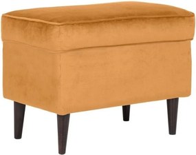 Pouf imbottito Ron in velluto senape - Blu68