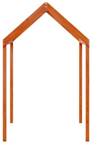 Tetto letto bambini marrone cera 207x80,5x151,5cm massello pino