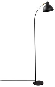 Lampada da terra nera con paralume in metallo (altezza totale 162 cm) Varzan – Opviq lights