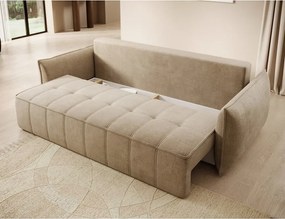 Divano marrone chiaro allungabile/con contenitore e rivestimento in velluto 242 cm Weltton – ELTAP