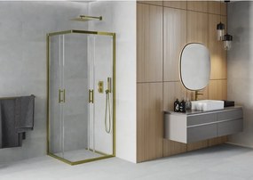 Mexen Rio cabina doccia quadrata 90 x 90 cm, trasparente, oro - 860-090-090-50-00