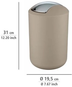 WENKO 21222100 - Cestino BRASIL 19,5x31 cm beige/lucido. cromo