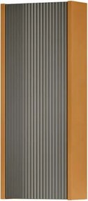 Pensile bagno Niwa cannettato laccato opaco senape con vetro grigio carbone, 1 anta P17 x L30 x H78.5 cm