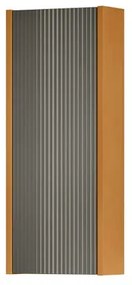 Pensile bagno Niwa laccato opaco senape con vetro grigio carbone, 1 anta apertura da sinistra P 17 x L 30 x H 78.5 cm
