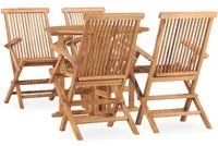 Set da Pranzo da Giardino 5 pz Pieghevole in Massello di Teak cod mxl 46499