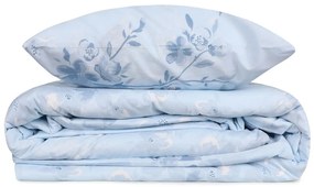 Set copripiumino e federa azzurro in cotone renforcé per letto singolo 140x200 cm Elena – Mijolnir