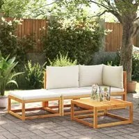 Set Divano da Giardino 3pz con Cuscini Legno Massello di Acacia 3278936