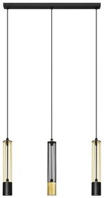 LED Lampadario su corda BARS 3xGU10/4,8W/230V nero/oro