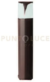 Ges2011- paletto h.50cm 1 luce attacco e27 ip44 in alluminio marrone