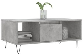 Tavolino salotto grigio cemento 90x50x36,5 cm legno multistrato