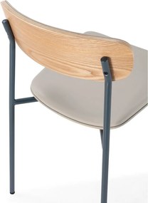 Sedie da pranzo in set beige in imbottito impilabili 2 pz Saula – Marckeric