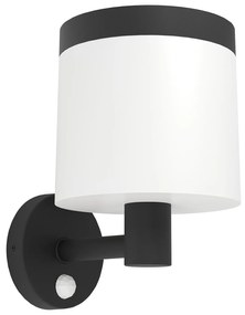 Applique Solare Esterno Moderna Pantete Policarbonato Nero E Bianco Led