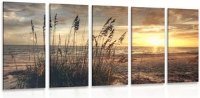 Quadri 5 pezzi – Tramonto sulla spiaggia