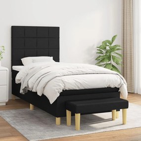 Giroletto A Molle Con Materasso Nero 100x200 Cm İn Tessuto /