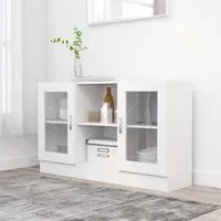 Armadietto con Vetrina Bianco 120x30,5x70 cm Legno Multistratocod mxl 73118