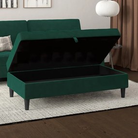 Poggiapiedi in velluto verde Presley - Støraa