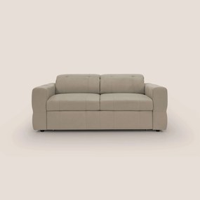 Kronos Divano con pouf estraibile poggiapiedi e poggiatesta reclinabili in morbida microfibra impermeabile T11 tortora