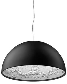 Flos Skygarden 1 Lampada 60 cm sospesa a luce diffusa interno in gesso vetro opalino e cupola Nero Opaco