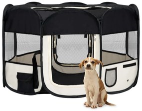 Box per cani pieghevole con borsa trasporto nero 125x125x61 cm