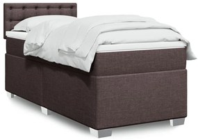 Giroletto A Molle Con Materasso Marrone Scuro 90x190cm Tessuto /
