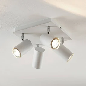 Lindby plafoniera Joffrey, 25 cm, bianco, a 4 luci, GU10