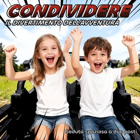 Macchina Elettrica per Bambini 3-8 Anni 24V Fuoristrada a 2 Posti Doppio Motore Telecomando e Soft Start Arancione...