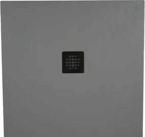 Piatto doccia in mineralmarmo 70x120 cm grigio chiaro effetto pietra con griglia e piletta sifonata