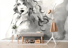 Carta da parati – Ritratto femminile in bianco e nero