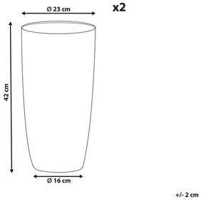 Set di 2 vasi polvere di pietra grigio ⌀ 23 cm ABDERA Beliani
