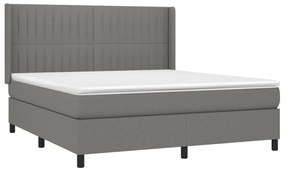 Letto a molle materasso e led grigio scuro 180x200cm in tessuto