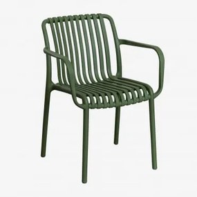 Confezione da 4 sedie da giardino con braccioli Wendell Verde Pesto - Sklum