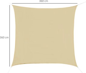 Tenda Vela da Giardino Quadrata 3,6x3,6 m  Beige...