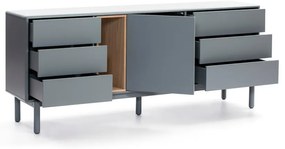 Cassettiera bassa blu-grigio 180x76 cm Corvo - Teulat