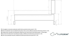 Letto matrimoniale imbottito color crema con rete inclusa 180x200 cm Eve – Miuform