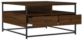 Tavolino da salotto rovere marrone 80x80x45cm legno multistrato