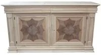 Credenza 2 porte 2 cassetti intarsio legno massello grezzo 211x58x114 - Mobili 2G