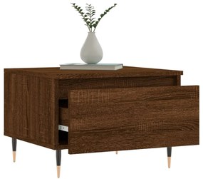 Tavolini salotto 2pz rovere marrone 50x46x35 legno multistrato
