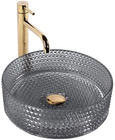 Lavabo da appoggio Rea Cristal Black 35