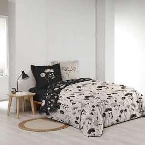 Biancheria da letto nera/beige in percalle di cotone per letto matrimoniale/per letto prolungato 240x220 cm Iris – douceur d'intérieur
