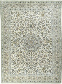 Kashan Tappeto 400x300 Beige (Iran) Annodato A Mano